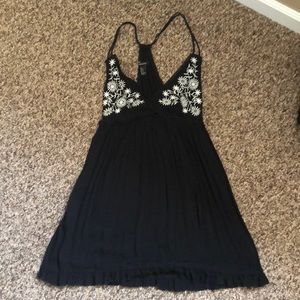 Black flowered pattern dress